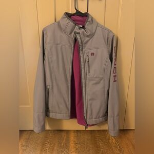 Cinch Women's Gray Jacket with Pink Interior